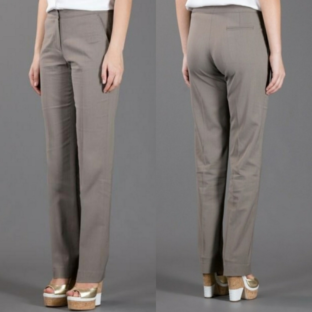 Burberry Slim Straight Trousers Brown Size 6